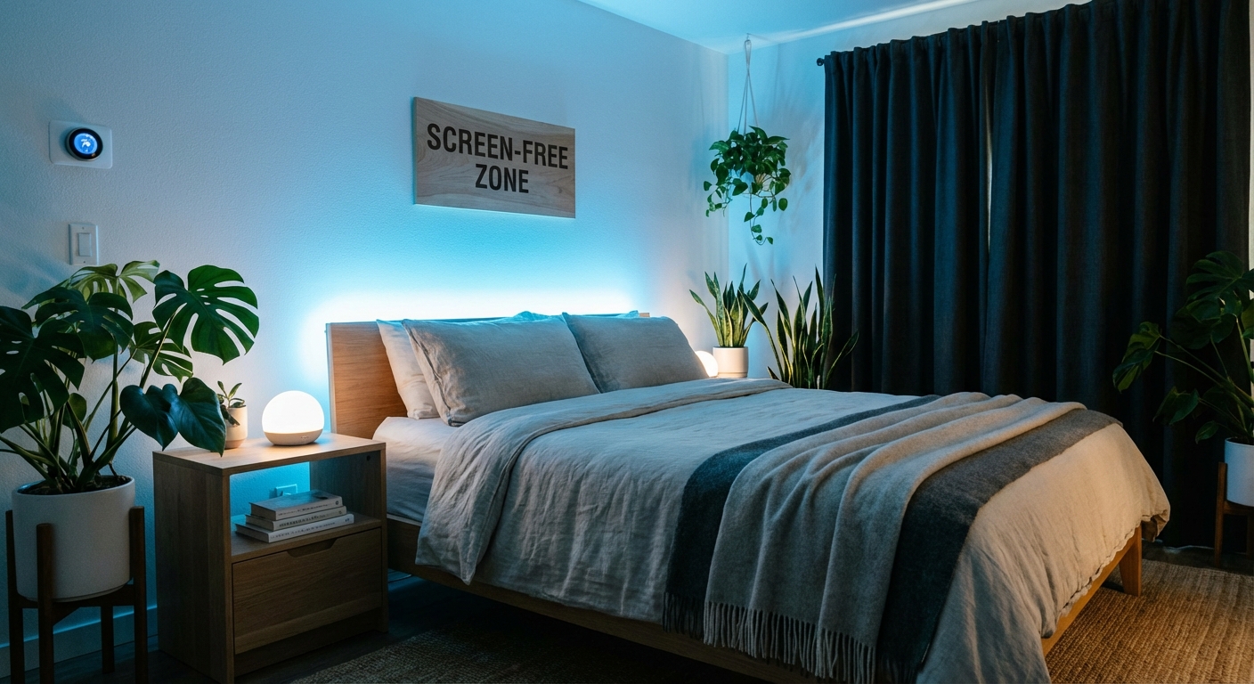 Optimized sleep environment with temperature control and white noise device